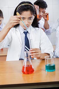 School Girl Student Lab Research