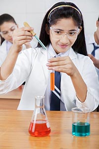 Girl Student Laboratory Research