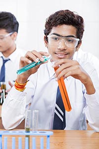 Boy Student Laboratory Research
