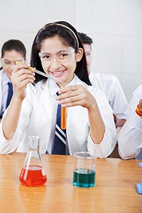 High School Girl Science Lab