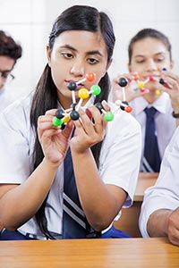 School Girl Student Learning Atom