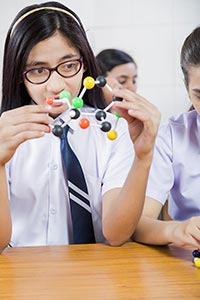 School Students Studying Atom