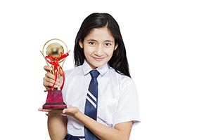 School Girl Student Trophy