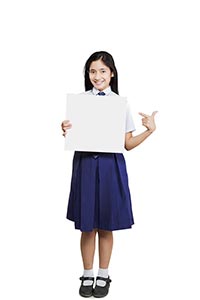 Girl Student Whiteboard Pointing