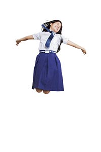 School Girl Student Jumping