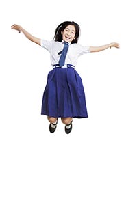 Teenage School Girl Jumping