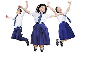 Indian School Students Jumping