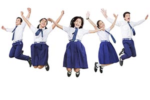 Teenagers School Students Jumping