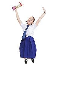 School Girl Trophy Jumping