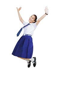 Teenage School Girl Jumping