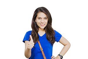 College Girl Student Thumbs up