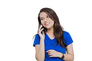 Teenager Girl Talking Mobile Phone