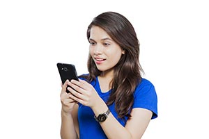 Girl Reading Text Message