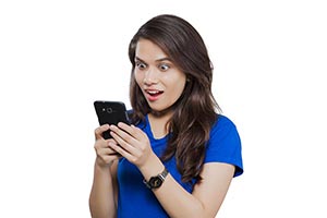 Girl Shocking Message Phone