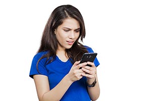 Teenage Girl Reading Message