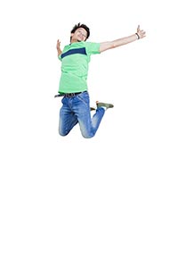 Indian Teenage Boy Jumping