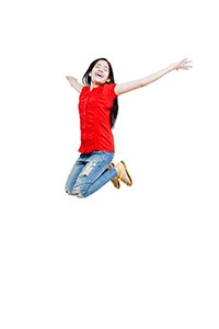 Indian Teenage Girl Jumping