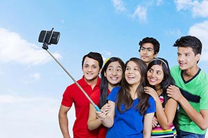 Teenagers Friends Taking Selfie