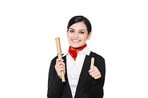 Airhostess woman Thumbs up