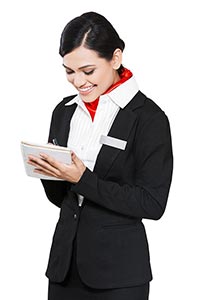 Woman Waitress Writing Order