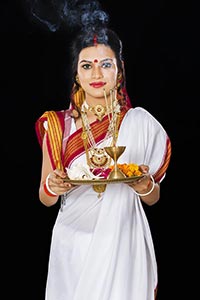 Bengali Woman Puja thali