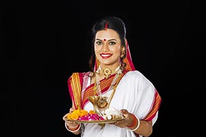 Bengali Woman Puja thali