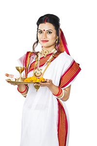 Bengali Woman Puja thali