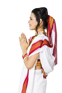 Indian Bengali Woman Praying
