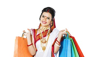 Bengali Woman Shopping Bags