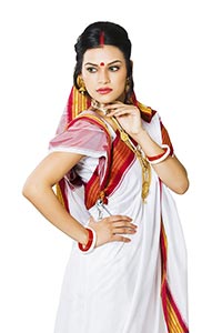 Bengali Woman Traditional Saree