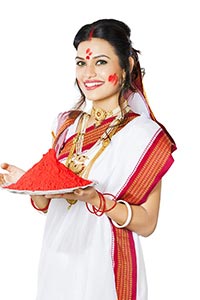 Bengali Woman Colour Greeting