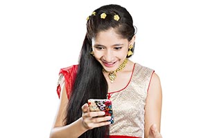 Girl Mobile Phone Dialing