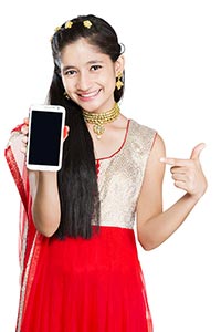 Girl Cell Phone Showing
