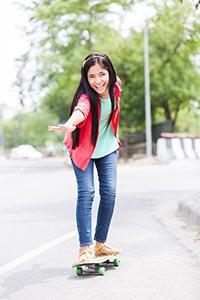 Girl Riding skateboard