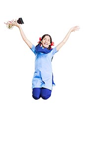 School Girl Jumping trophy