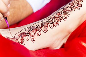 Henna Applied Brides Feet