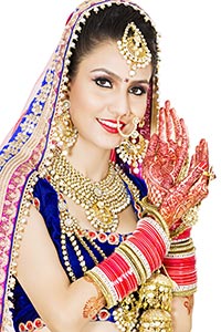Indian Bride Showing Palms