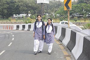 2 People ; Backpack ; Bag ; Bonding ; Bridge ; Car